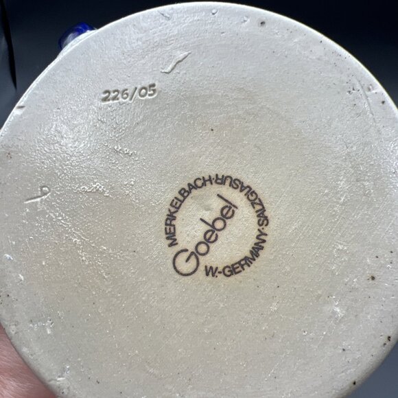 Vintage Goebel German Beer Stein M. Salzglasur W. Germany Blue Salt Glaze 5 in - Picture 8 of 10